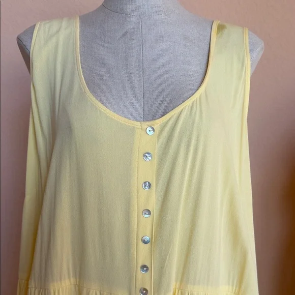 Forever 21 Plus Light Yellow Sleeveless Sun Dress - Picture 2 of 6